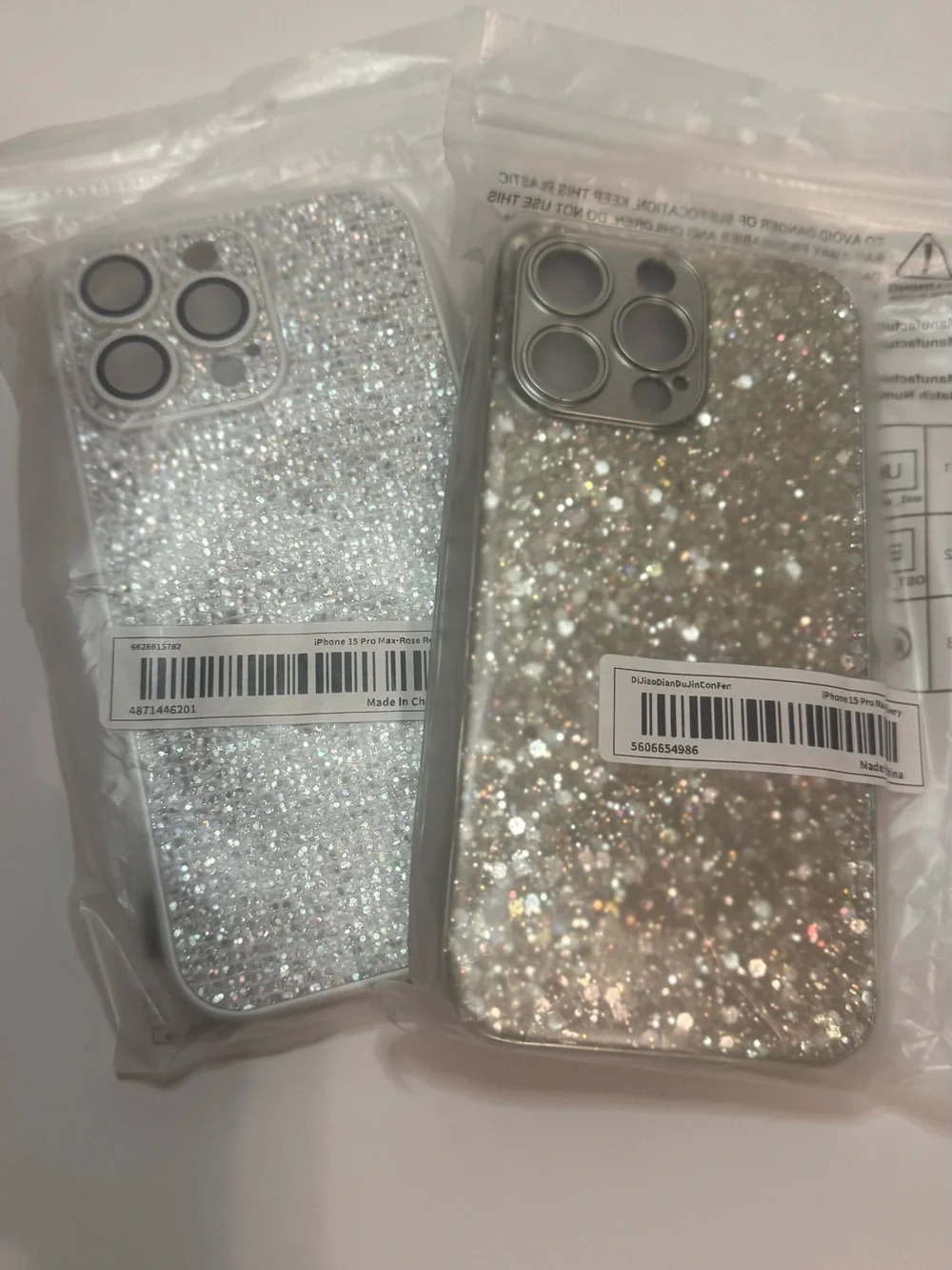 NWT Set of 2 Glitter Sparkle iPhone Cases; iPhone 15 pro max